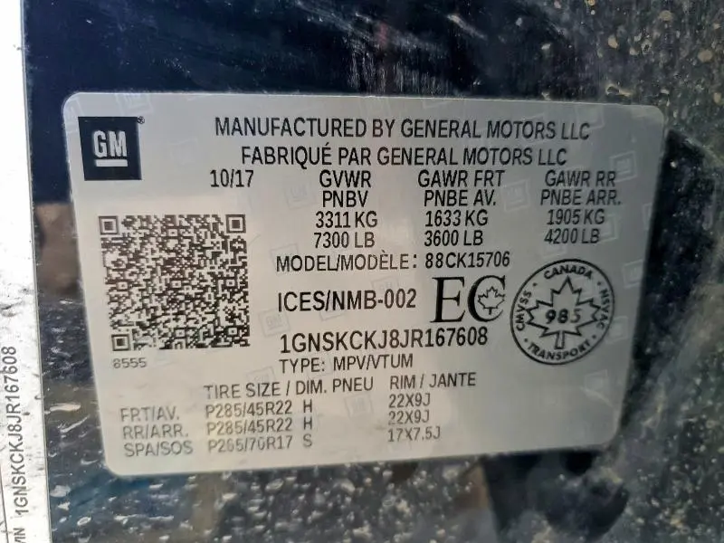 2018 CHEVROLET TAHOE K1500 PREMIER  