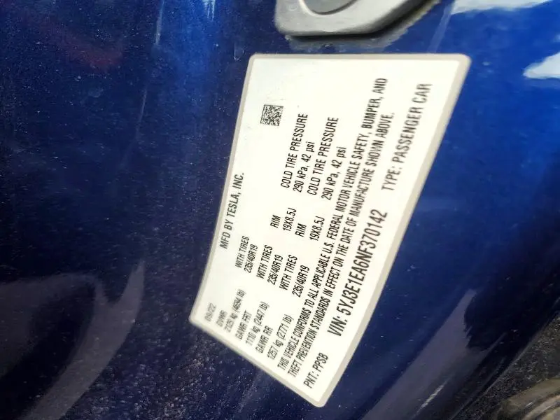 2022 TESLA MODEL 3   