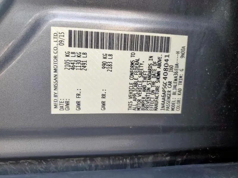 2016 NISSAN MAXIMA 3.5S  