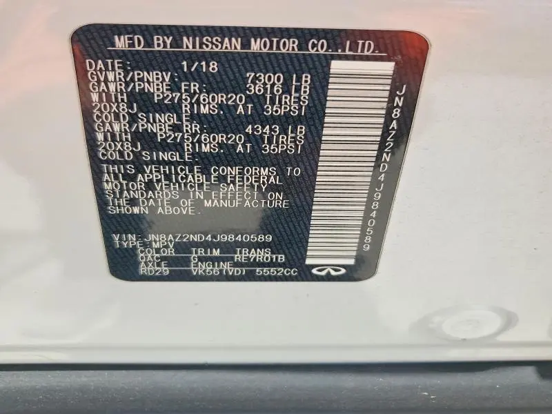 2018 INFINITI QX80 BASE  