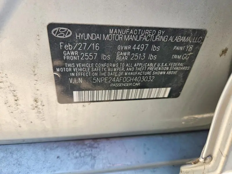2016 HYUNDAI SONATA SE  