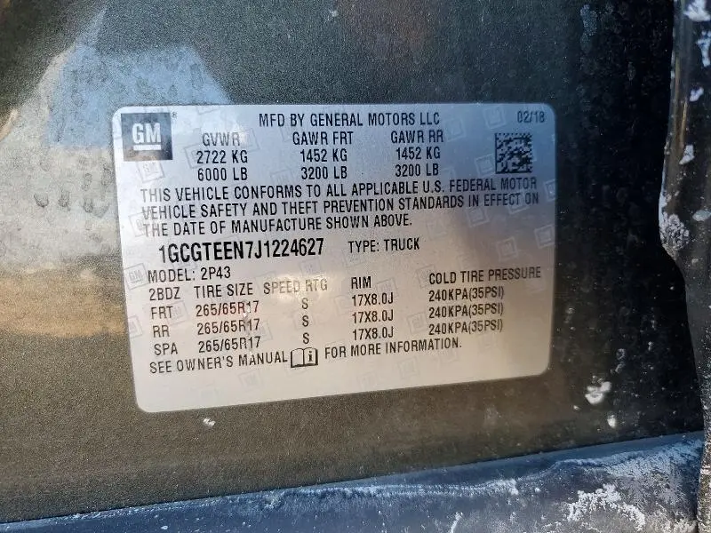 2018 CHEVROLET COLORADO ZR2  