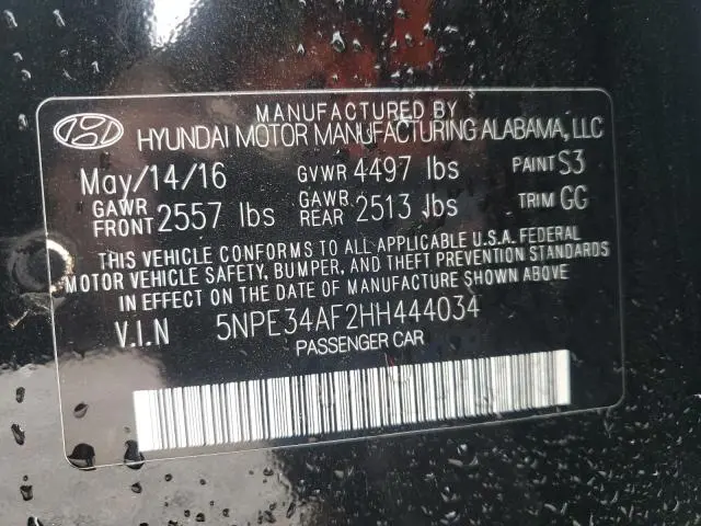 2017 HYUNDAI SONATA SPORT  