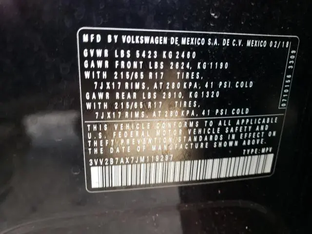 2018 VOLKSWAGEN TIGUAN SE  