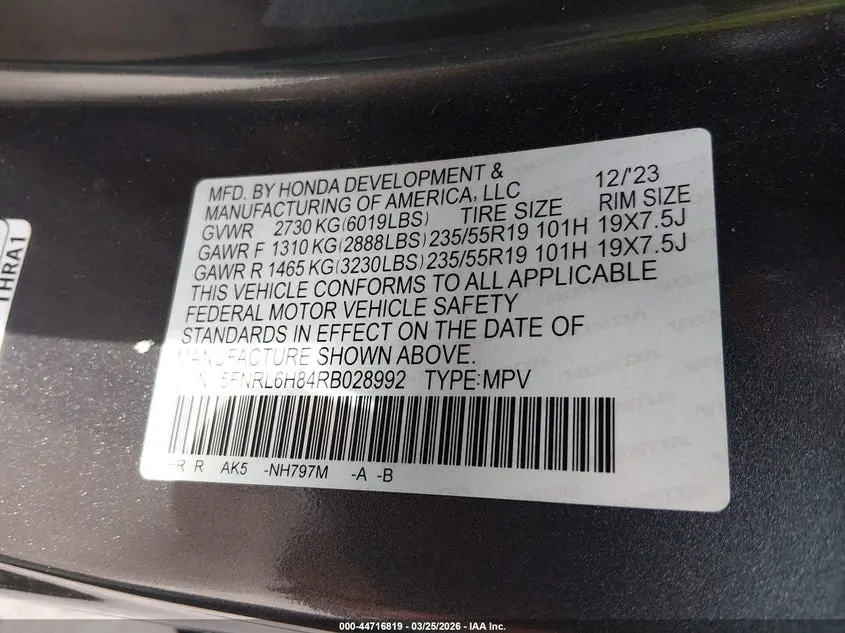 2024 HONDA ODYSSEY TOURING