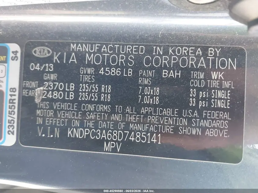 2013 KIA SPORTAGE SX