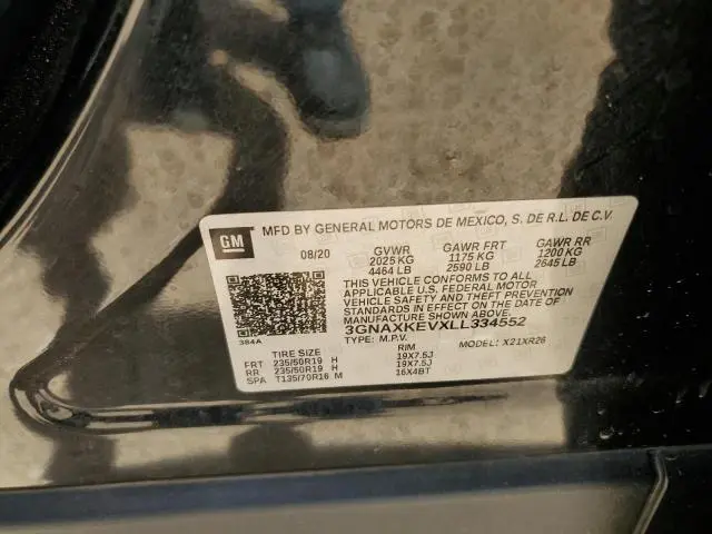 2020 CHEVROLET EQUINOX LT  
