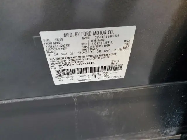 2019 FORD EXPLORER PLATINUM  