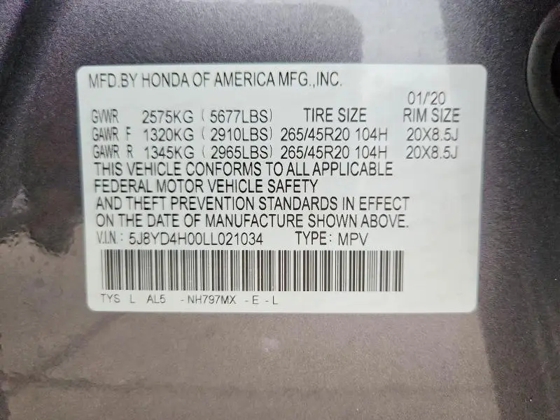 2020 ACURA MDX A-SPEC  