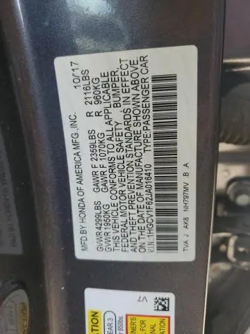 2018 HONDA ACCORD EXL  