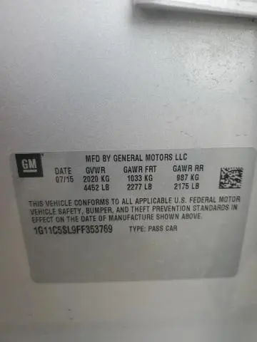 2015 CHEVROLET MALIBU 1LT  