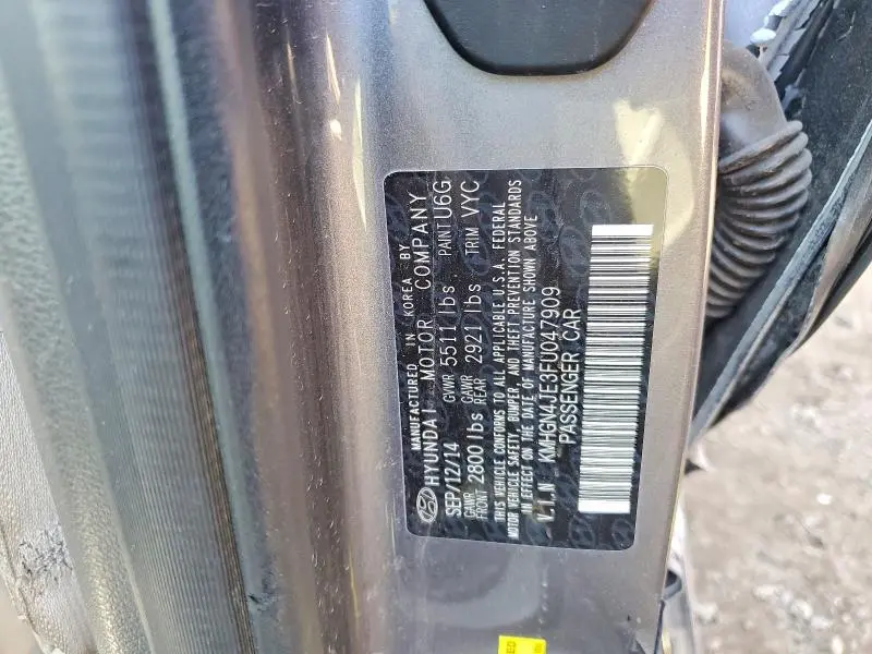 2015 HYUNDAI GENESIS 3.8L  