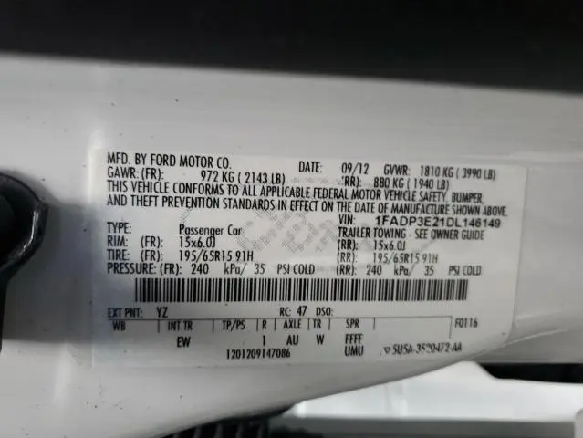 2013 FORD FOCUS S  