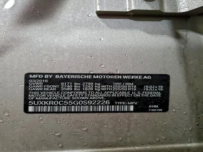 2016 BMW X5 XDRIVE35I  