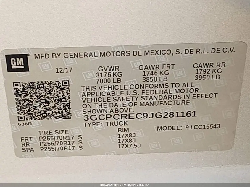 2018 CHEVROLET SILVERADO 1500 1LT