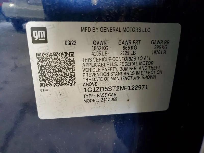 2022 CHEVROLET MALIBU LT  
