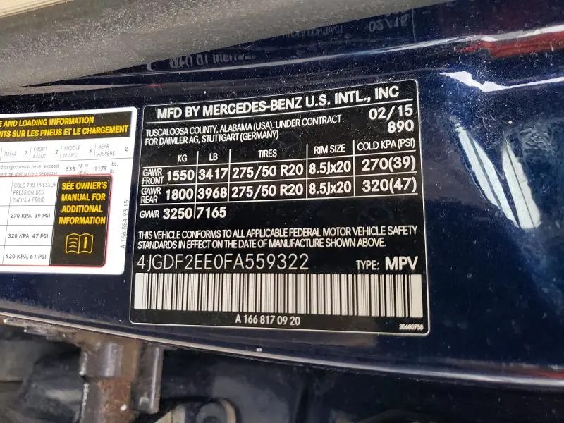 2015 MERCEDES-BENZ GL 350 BLUETEC  