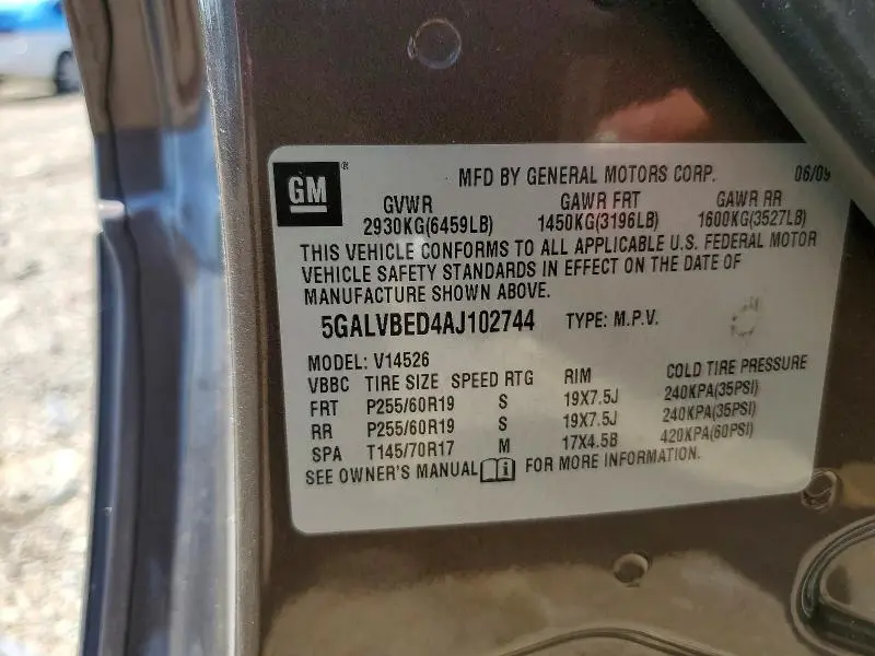 2010 BUICK ENCLAVE CXL  