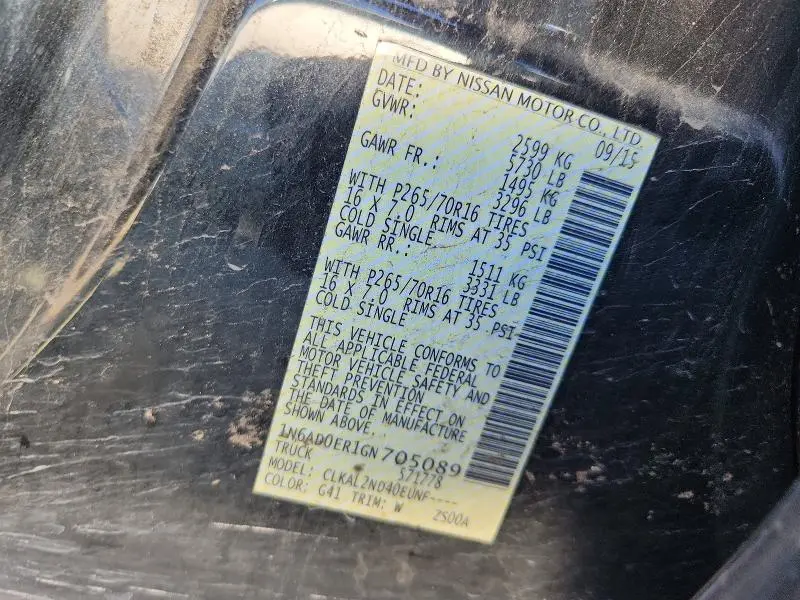 2016 NISSAN FRONTIER S  