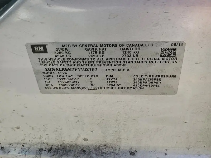 2015 CHEVROLET EQUINOX LS  