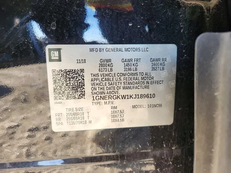 2019 CHEVROLET TRAVERSE LT  