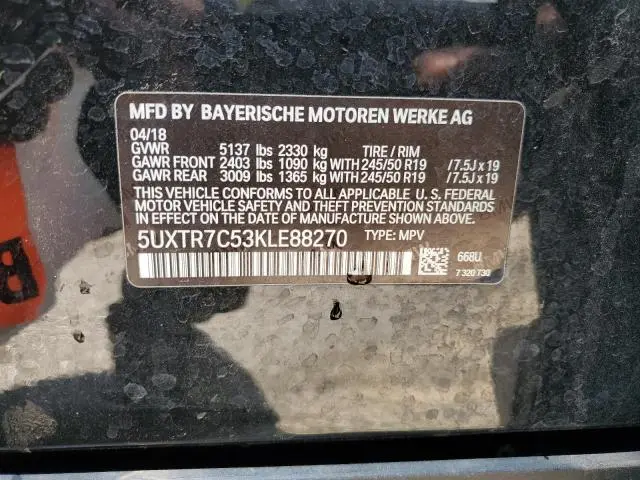 2019 BMW X3 SDRIVE30I  