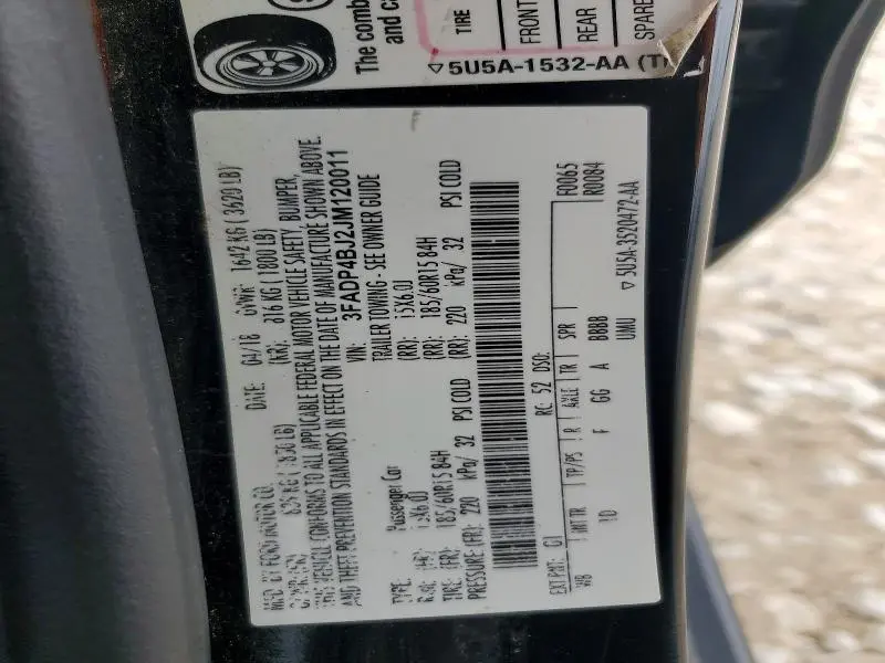 2018 FORD FIESTA SE  