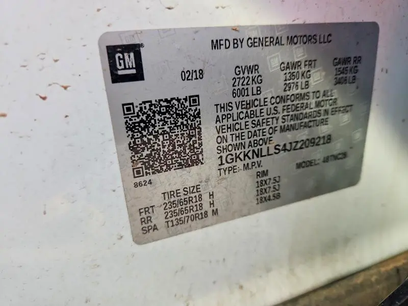2018 GMC ACADIA SLE  
