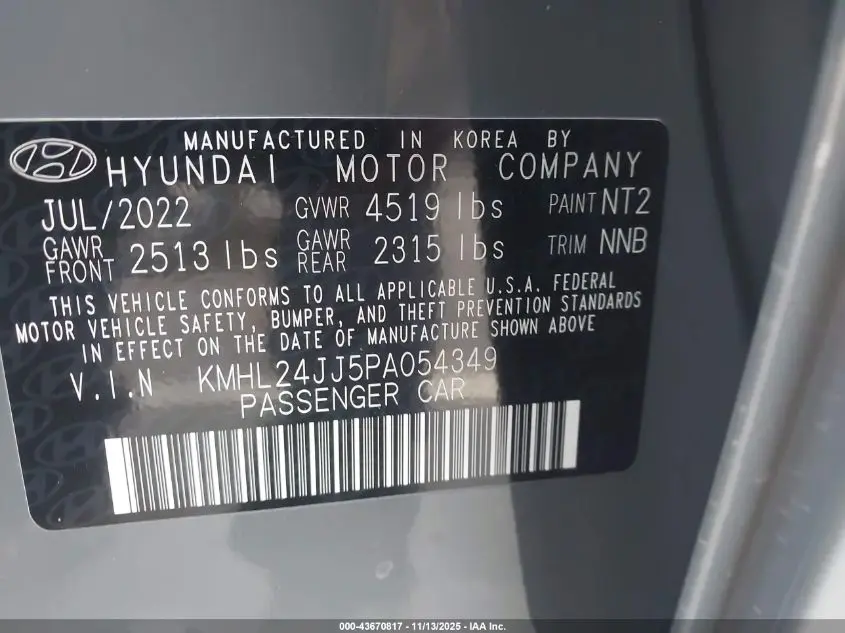 2023 HYUNDAI SONATA HYBRID BLUE