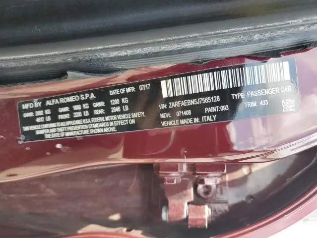 2018 ALFA ROMEO GIULIA   