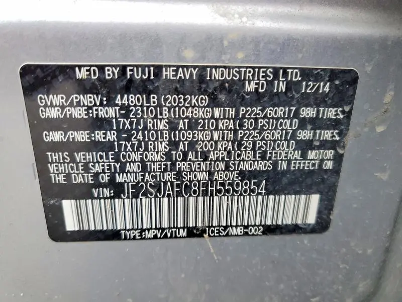 2015 SUBARU FORESTER   
