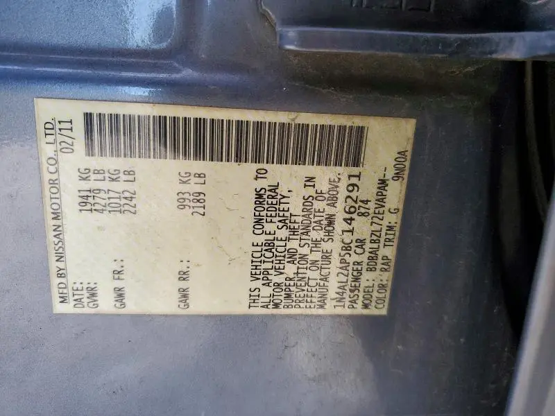 2011 NISSAN ALTIMA 2.5  