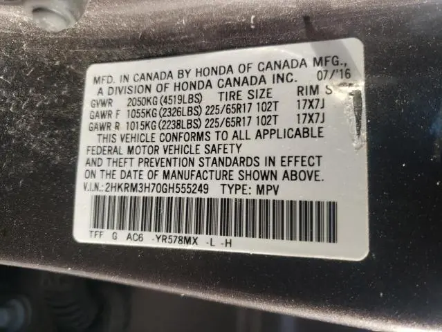 2016 HONDA CR-V EXL