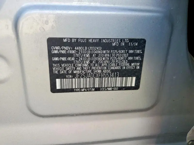 2015 SUBARU FORESTER 2.5I PREMIUM  