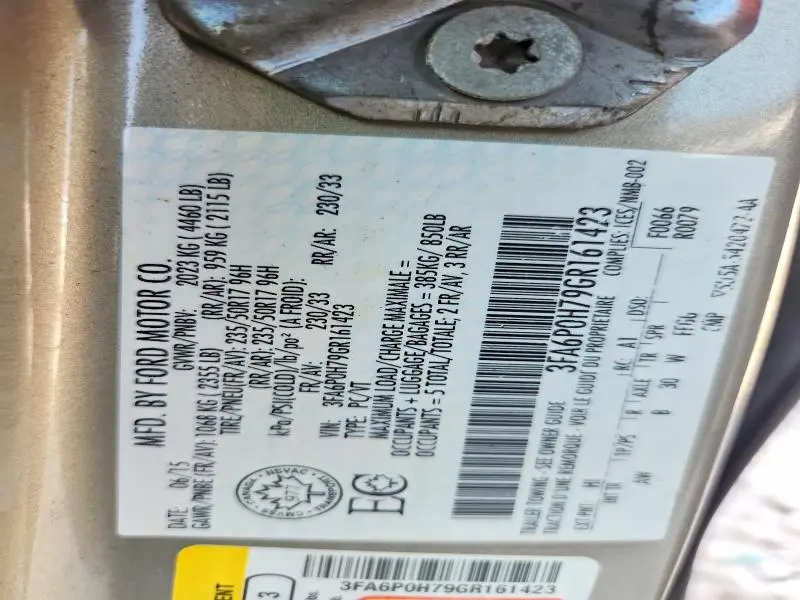 2016 FORD FUSION SE  