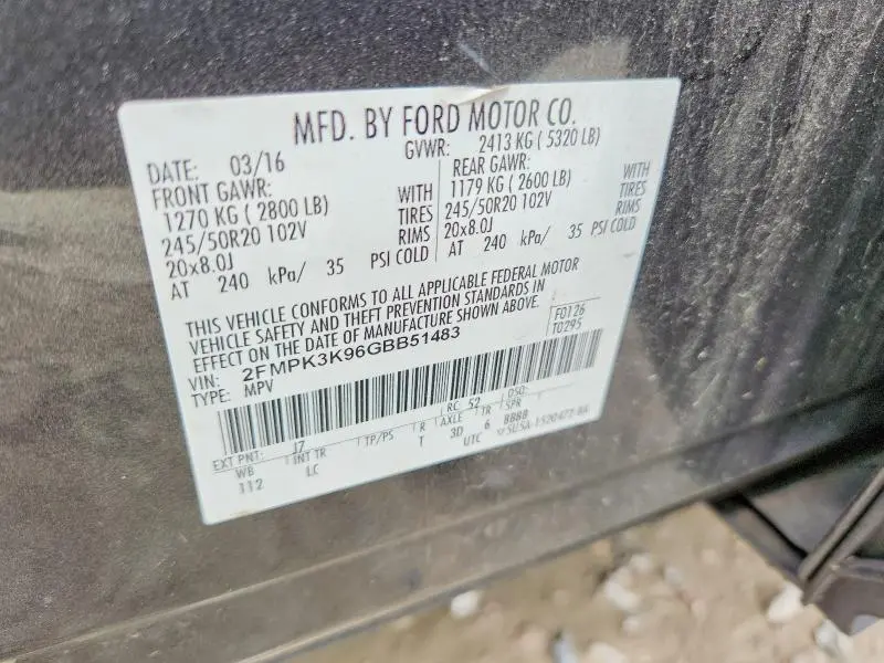2016 FORD EDGE TITANIUM  