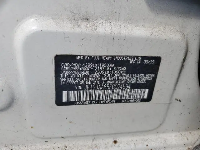 2015 SUBARU IMPREZA   