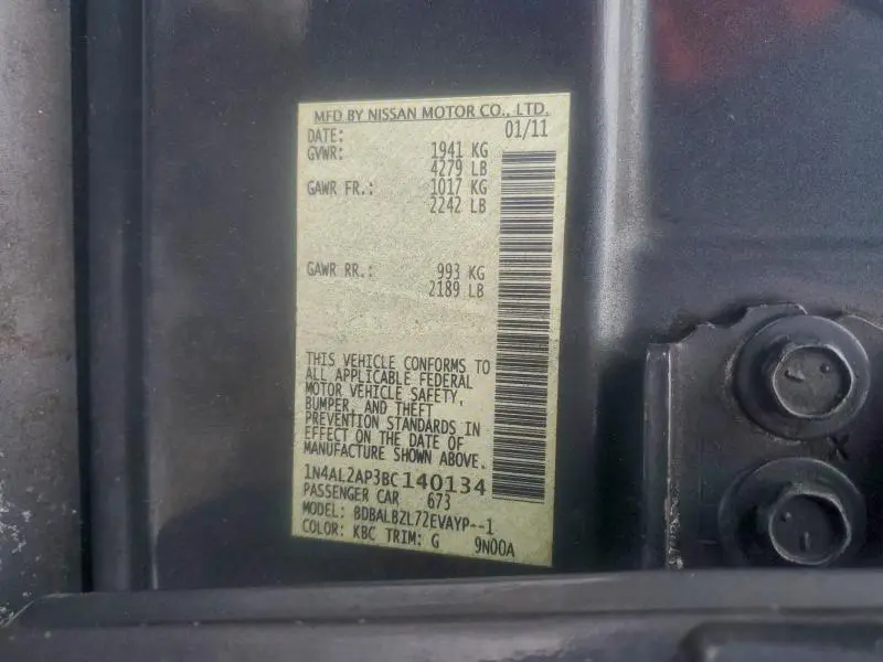 2011 NISSAN ALTIMA BASE  