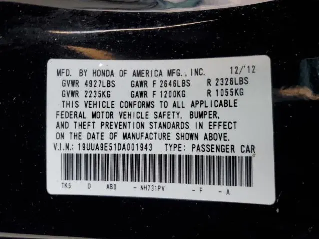 2013 ACURA TL TECH  