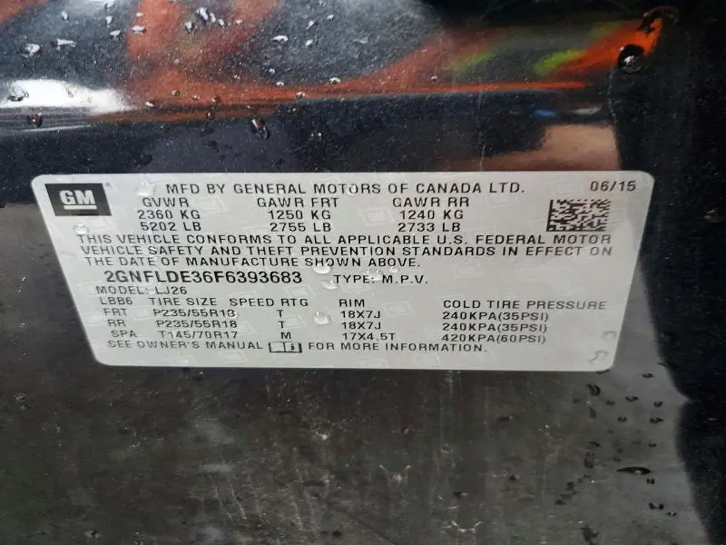 2015 CHEVROLET EQUINOX LTZ  