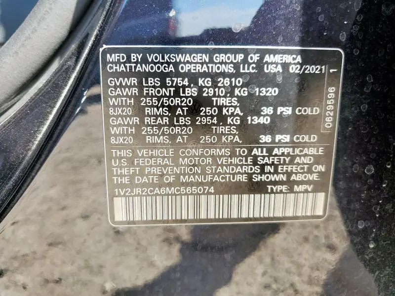2021 VOLKSWAGEN ATLAS SE  