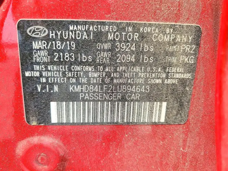 2020 HYUNDAI ELANTRA SEL  