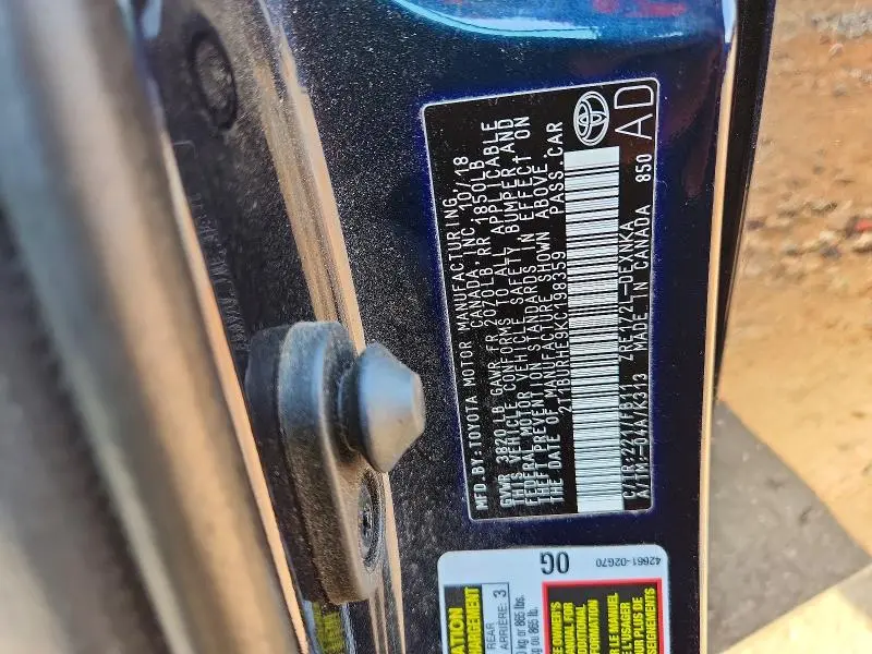 2019 TOYOTA COROLLA LE  