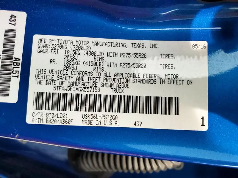 2016 TOYOTA TUNDRA 1794 EDITION  