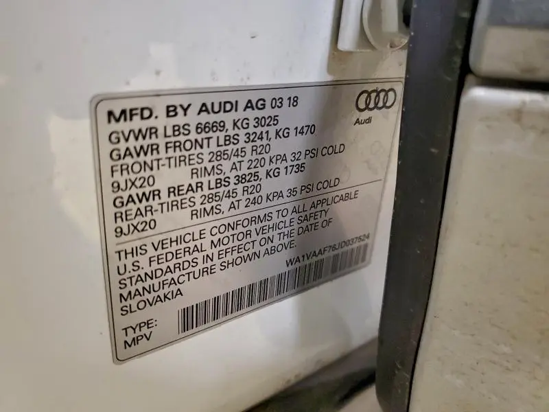 2018 AUDI Q7 PRESTIGE  