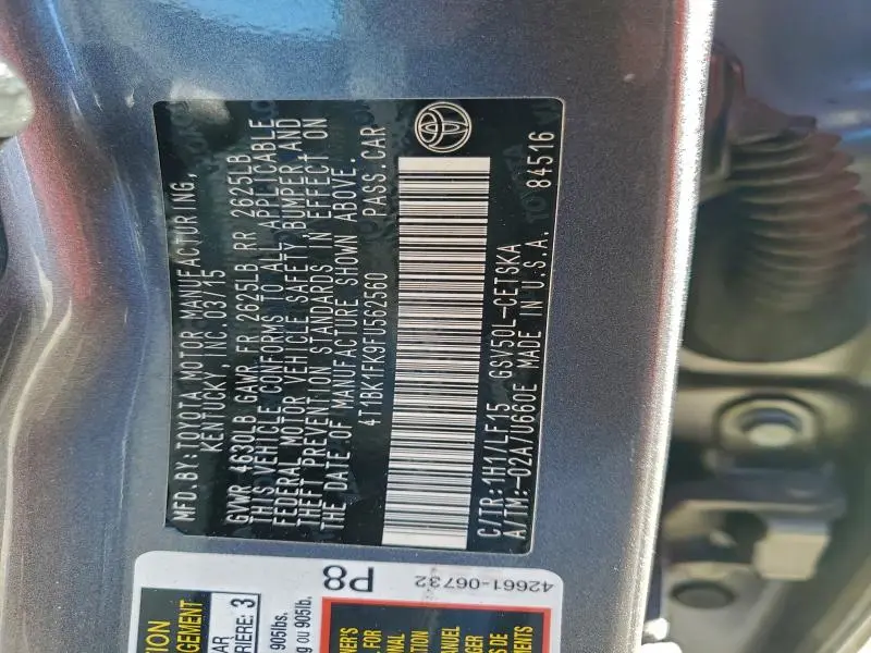 2015 TOYOTA CAMRY XSE  