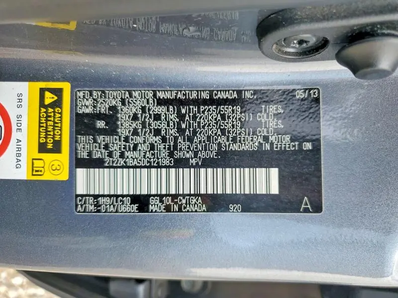 2013 LEXUS RX 350 BASE  