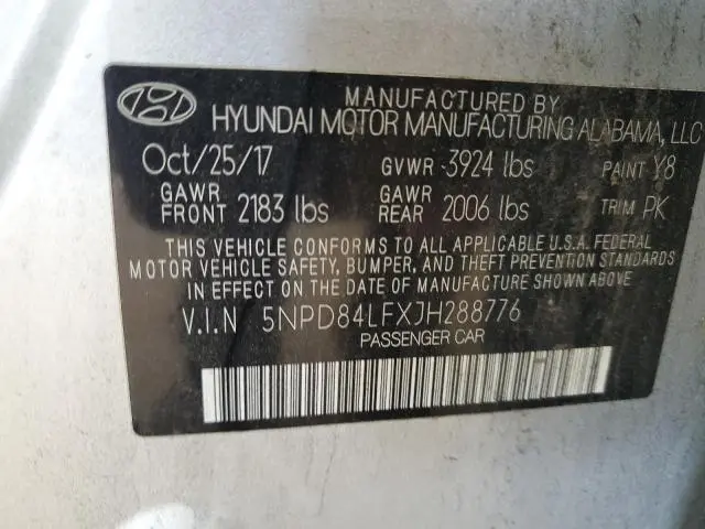 2018 HYUNDAI ELANTRA SEL