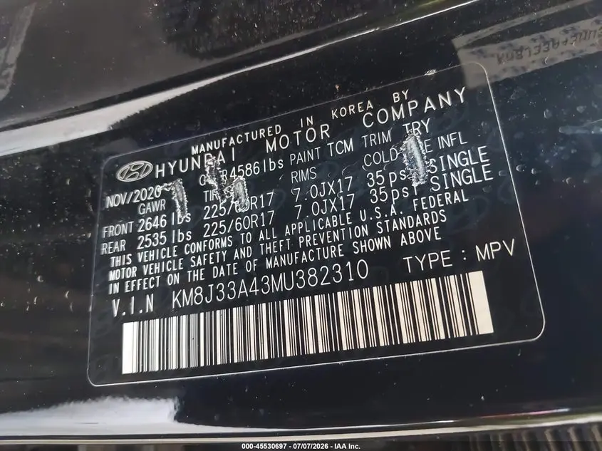 2021 HYUNDAI TUCSON VALUE