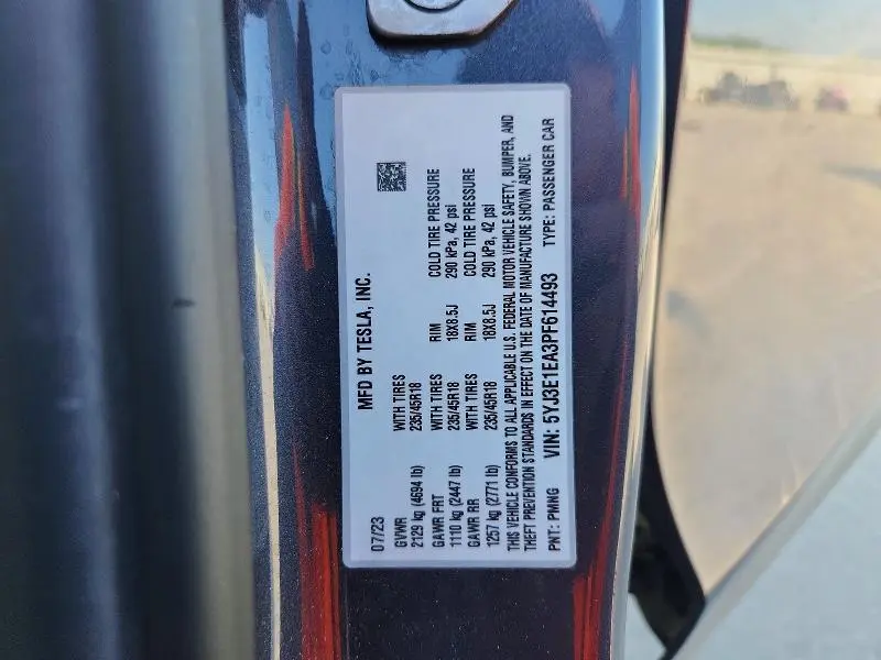 2023 TESLA MODEL 3   